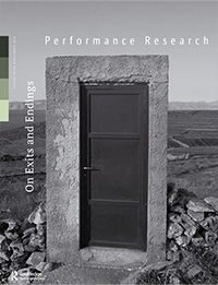 Front cover of Performance Research: Volume 29 Issue 8 - On Exits and Endings